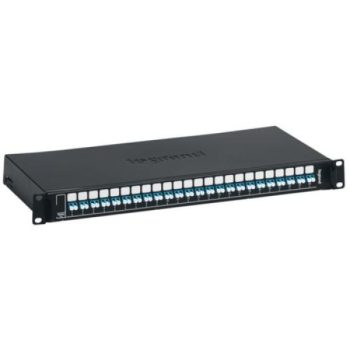   Legrand 032165 19" 1U 24port 24xLC duplex monomódusú toldóval fekete LCS3 optikai patch panel