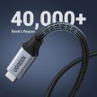UGREEN USB-C apa - USB-C anya Gen 2 hosszabbító kábel 1 m Space fekete-szürke US372