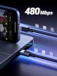 UGREEN USB-C - USB-C PD gyorstöltés kábel Space fekete-szürke 0.5 m L512