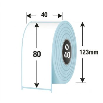   40 mm x 80 mm Papír Tekercses etikett címke Fehér (1000 címke/tekercs)