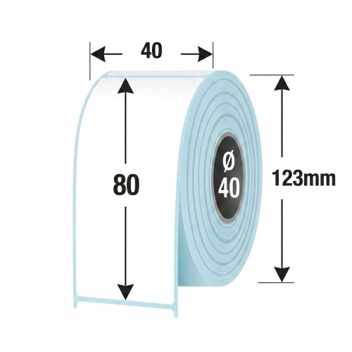40 mm x 80 mm Papír Tekercses etikett címke Fehér (1000 címke/tekercs)