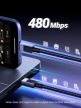 UGREEN USB-C - USB-C PD gyorstöltés kábel Space fekete-szürke 3 m L512