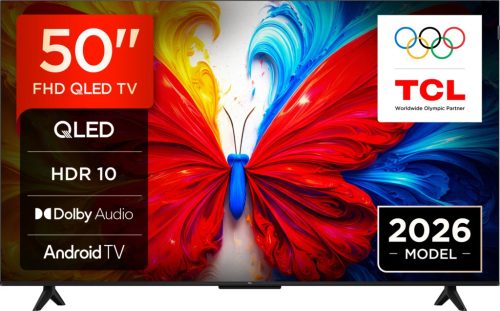TCL 50" 50S5L Smart LED Televízió, 126 cm, FHD, QLED, HDR10, Android TV