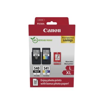  Canon PG-540L (1x11 ml) + CL-541XL (1x15 ml) + 50 lap GP501 10x15 fényes fotópapír Multipack