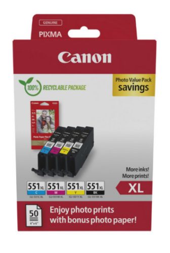 Canon CLI-551XL C/M/Y/Bk Tintapatron Multipack