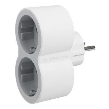   Legrand 694516 2x Schuko aljzat fehér-szürke elosztó biztonsági zsaluva