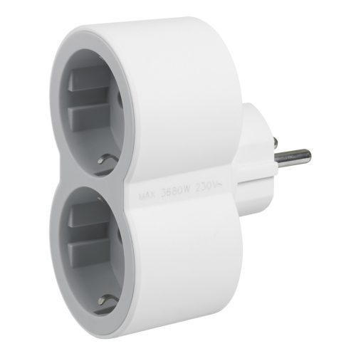 Legrand 694516 2x Schuko aljzat fehér-szürke elosztó biztonsági zsaluva