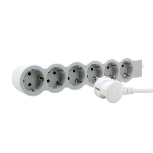Legrand 694557 6x Schuko aljzat 1,5m vezetékkel fehér-szürke elosztósor
