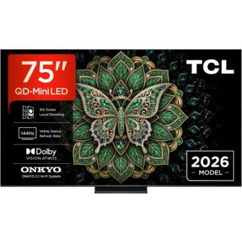   TCL 75" 75C6KPro Smart LED Televízió, 189 cm, 4K 144Hz, QD-MiniLED, HDR, Google TV