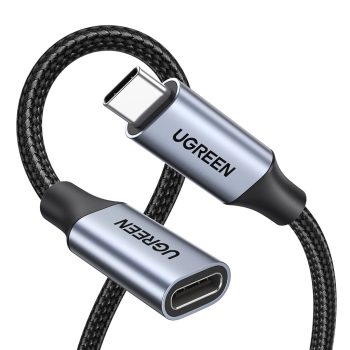   UGREEN USB-C apa - anya Gen2 5A fonott kábel 0.5 m fekete-szürke US372