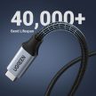 UGREEN USB-C apa - anya Gen2 5A fonott kábel 0.5 m fekete-szürke US372