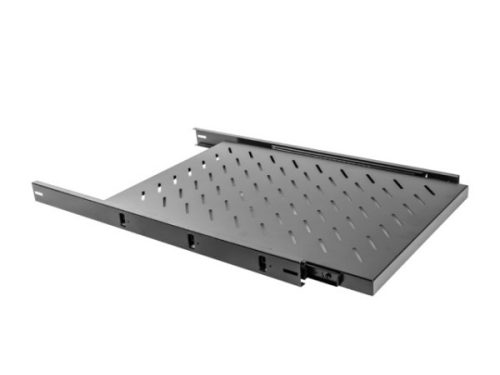 Lanberg AK-1006-B 19" 1U MÉLY:750mm MAX:60kg terhelhetőség 4 ponton rögzíthető kihúzható fekete polc