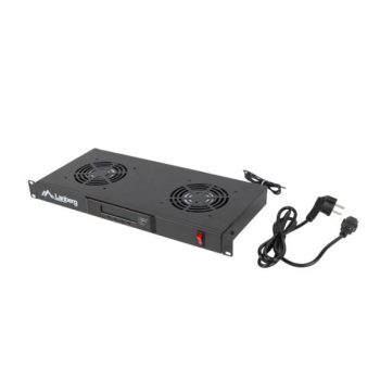   Lanberg AK-1502-B 19" 1U 2x ventilátor + termosztát egység LCD kijelzővel