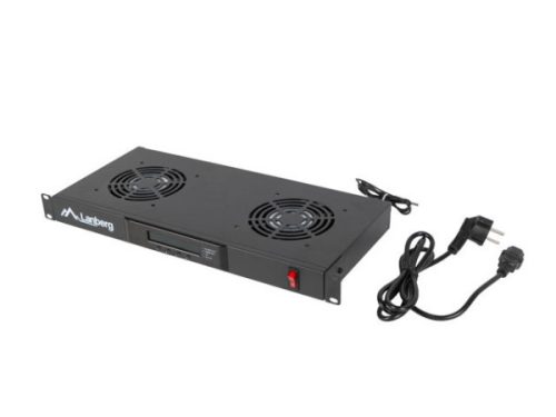 Lanberg AK-1502-B 19" 1U 2x ventilátor + termosztát egység LCD kijelzővel