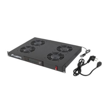   Lanberg AK-1503-B 19" 1U 4x ventilátor + termosztát ventilátor egység LCD kijelzővel