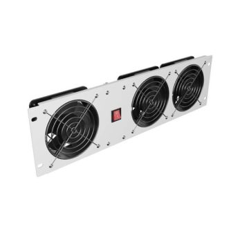   Lanberg AK-1506-S 19" 1U 3x ventilátor 230V 50W függőleges szürke ventilátor