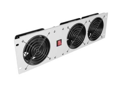 Lanberg AK-1506-S 19" 1U 3x ventilátor 230V 50W függőleges szürke ventilátor
