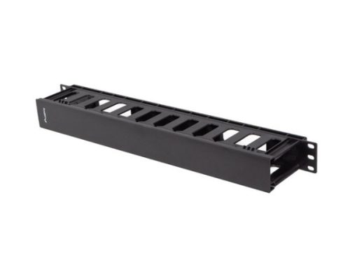 Lanberg AK-1703-B 19" 1U műanyag csatornás fekete kábelrendező