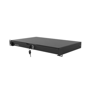   Lanberg AK-2002-B 19" 1U 483x270mm 4x ponton rögzíthető 30kg terhelhetőségű fekete rack fiók