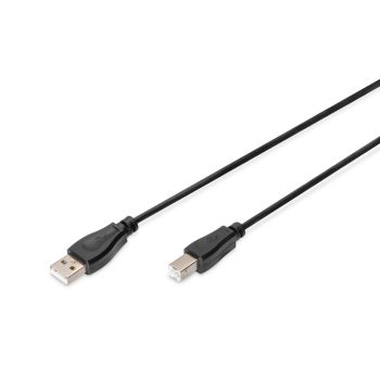   DIGITUS AK-300102-018-S High Speed 2.0 USB type-B - USB type A CCA árnyékolatlan fekete kábel 1,8m