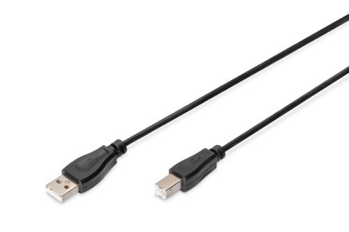 DIGITUS AK-300102-018-S High Speed 2.0 USB type-B - USB type A CCA árnyékolatlan fekete kábel 1,8m