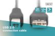 DIGITUS AK-300102-018-S High Speed 2.0 USB type-B - USB type A CCA árnyékolatlan fekete kábel 1,8m