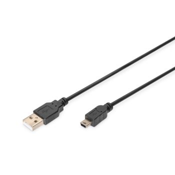   DIGITUS AK-300130-010-S High Speed 2.0 mini USB B - USB type A kábel 1m