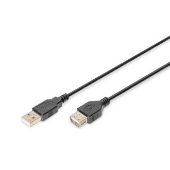   DIGITUS AK-300200-030-S High Speed árnyékolatlan 2.0 USB AM/F 3m hosszabbító kábel