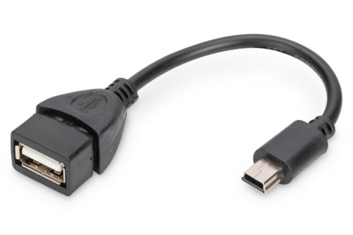 DIGITUS AK-300310-002-S OTG 2.0 mini USB-B - USB-A anya adapter