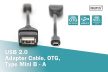 DIGITUS AK-300310-002-S OTG 2.0 mini USB-B - USB-A anya adapter