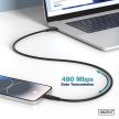 DIGITUS AK-300340-020-S High Speed USB-A 2.0 - USB Type-C szilikon kábel 2m