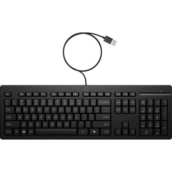   HP 125 vezetékes billentyűzet HU, Vezetékes USB Type-A, fekete