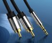 Vention 3.5mm jack/M -> 2*RCA/M, (audio, aranyozott, fémház), 1m, kábel