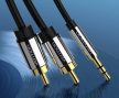 Vention 3.5mm jack/M -> 2*RCA/M,  (audio, aranyozott, fémház), 1,5m, kábel