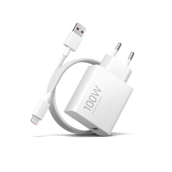   XIAOMI Charging Combo hálózati töltőadapter, USB Type A/Type-C kábel, 100W, fehér