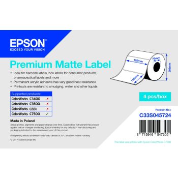 Epson Premium Matte címke 102mm*152mm, 800 címke/tekercs
