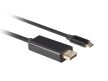 Lanberg CA-CMDP-10CU-0005-BK DisplayPort 1.2 (M) - USB Type-C (M) UHD 4K CU fekete aranyozott DisplayPort kábel 0,5m