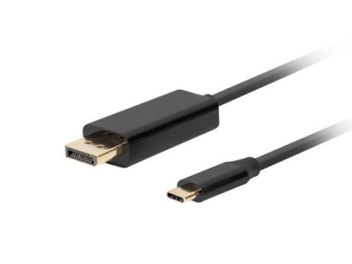 Lanberg CA-CMDP-10CU-0010-BK DisplayPort 1.2 (M) - USB Type-C (M) UHD 4K CU fekete aranyozott DisplayPort kábel 1m