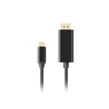   Lanberg CA-CMDP-10CU-0018-BK DisplayPort 1.2 (M) - USB Type-C (M) UHD 4K CU fekete aranyozott DisplayPort kábel 1,8m