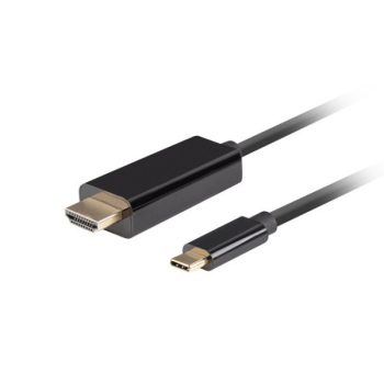  Lanberg CA-CMHD-10CU-0018-BK HDMI 2.0(M ) - USB Type-C(M) UHD 4K 60Hz fekete aranyozott HDMI kábel 1,8m