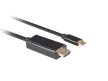 Lanberg CA-CMHD-10CU-0018-BK HDMI 2.0(M ) - USB Type-C(M) UHD 4K 60Hz fekete aranyozott HDMI kábel 1,8m