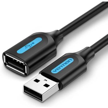   Vention USB-A 2.0/M -> USB-A 2.0/F (hosszabbító, PVC fekete), 5m, kábel