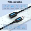 Vention USB-A 2.0/M -> USB-A 2.0/F (hosszabbító, PVC fekete), 5m, kábel