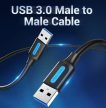 Vention USB-A 3.0/M ->  USB-A 3.0/M,  (PVC,fekete), 0,5m, kábel