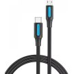 Vention USB-C 2.0/M ->  Micro B/M, 1m, (2A, fekete), kábel