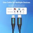 Vention USB-C 2.0/M ->  Micro B/M, 1,5m, (2A, fekete), kábel