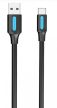 Vention USB-A 3.0/M -> USB-C/M kábel,  (PVC,fekete), 2m, kábel