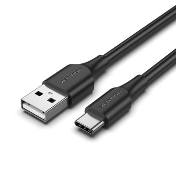 Vention USB-A 2.0/M -> USB-C/M, 1,5m, (3A,fekete), kábel