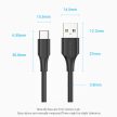 Vention USB-A 2.0/M -> USB-C/M, 1,5m, (3A,fekete), kábel
