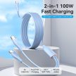 Vention USB-C 2.0/M -> 2*USB-C/M,  (5A,szilikon,pink), 1,5m, kábel